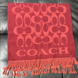 Coach Long Scarf with Fringe